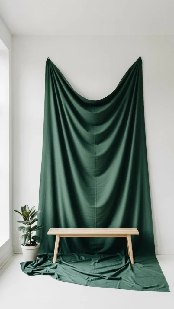 Oversized Green Fabric Wall Hang