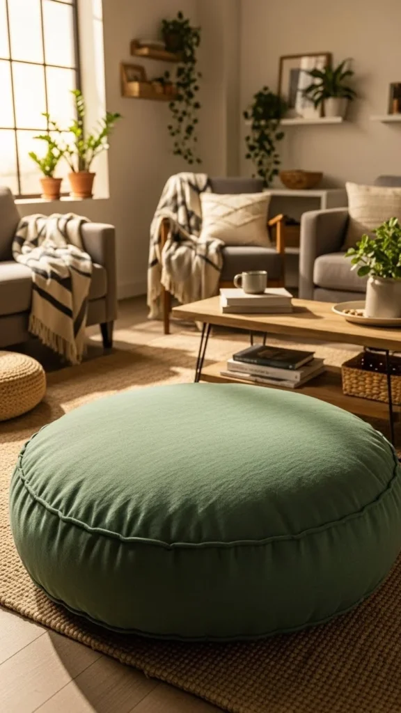 Oversized Green Floor Pillow