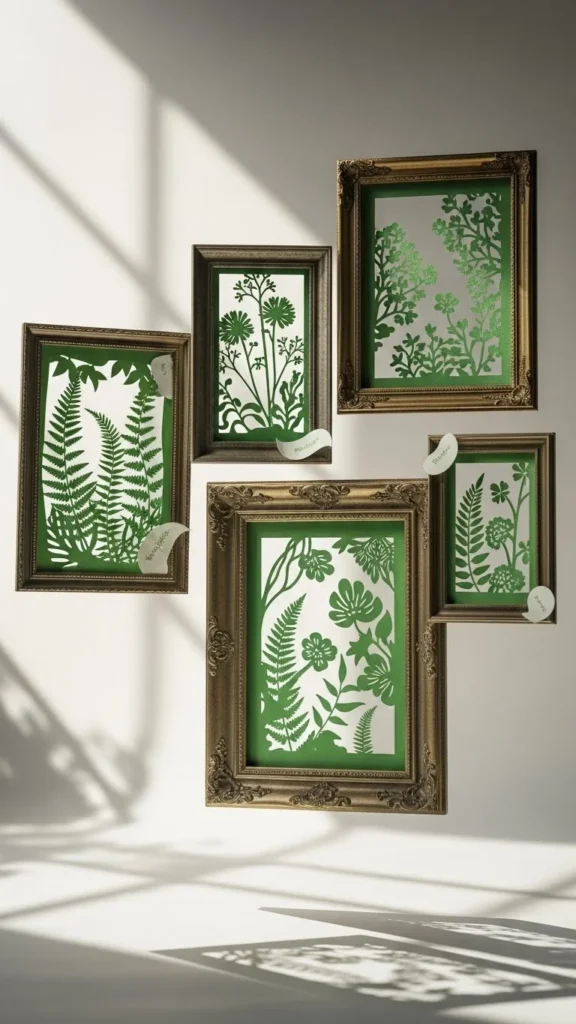 Painted Paper Cutouts in Floating Frames