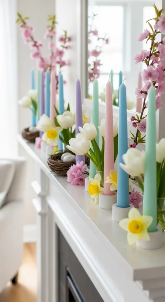 Pastel Candles in Simple Holders