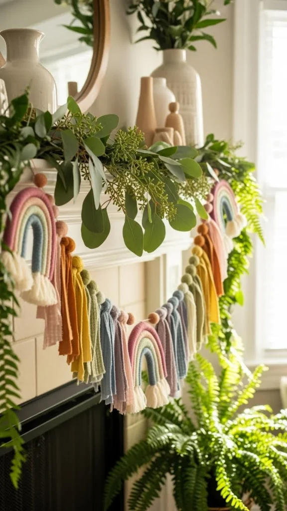 Rainbow Mantel Garland
