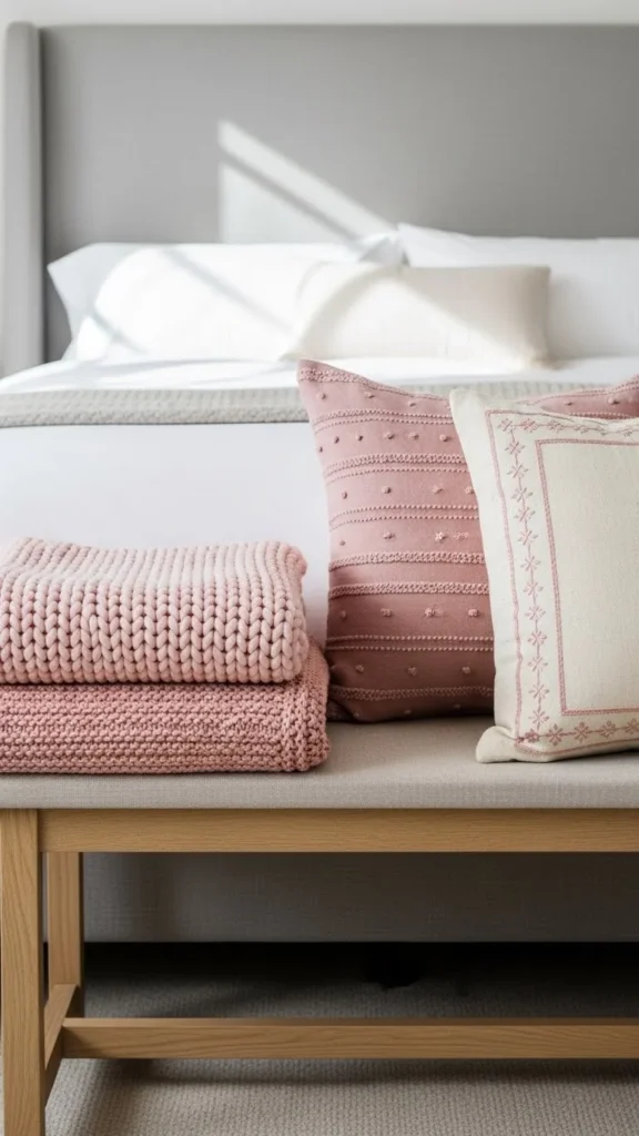 Romantic Bedroom Bench Styling