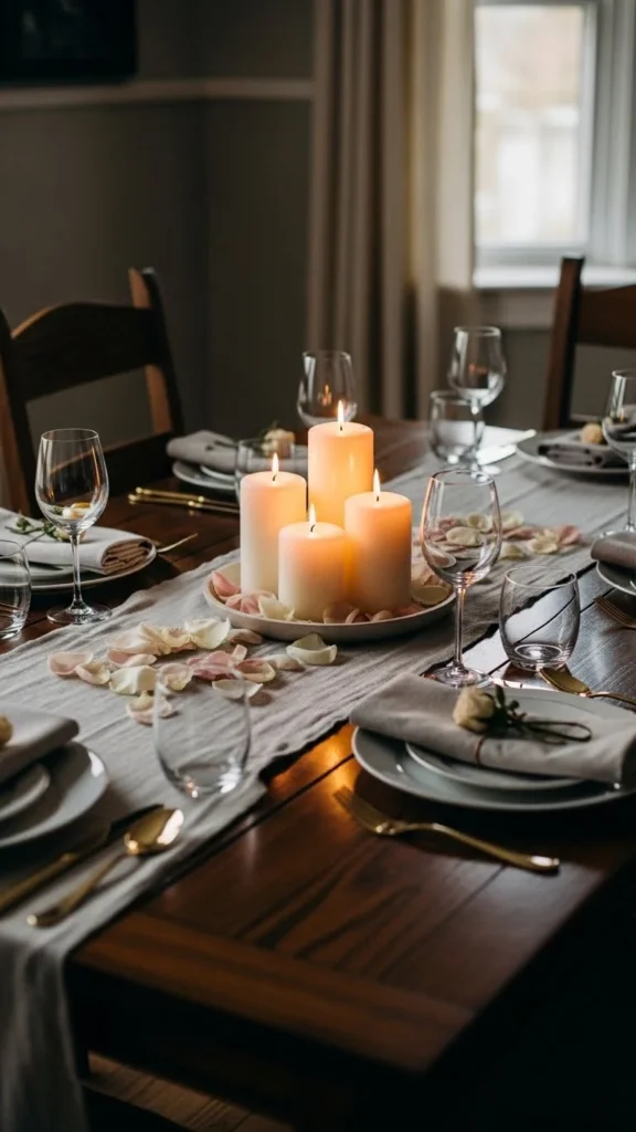 Simple Dessert Plates at Each Setting