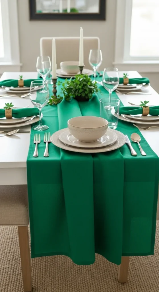 Simple Green Table Runner