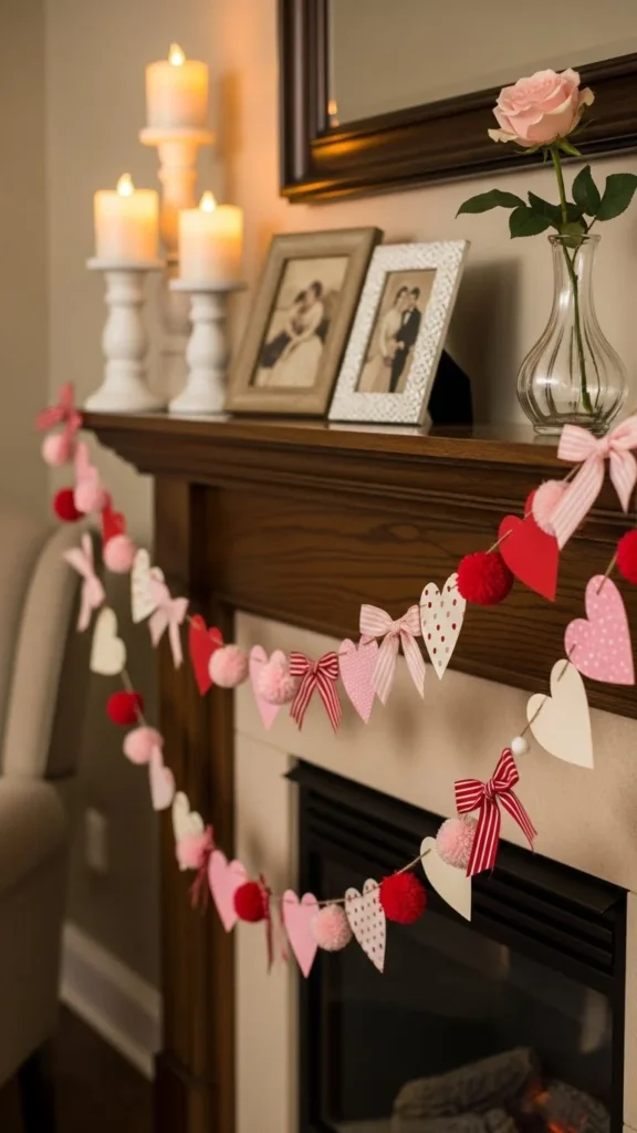 Simple Valentine Mantel Garland