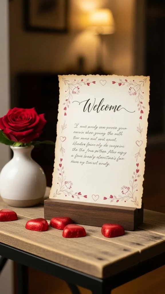 Simple Welcome Note Stand