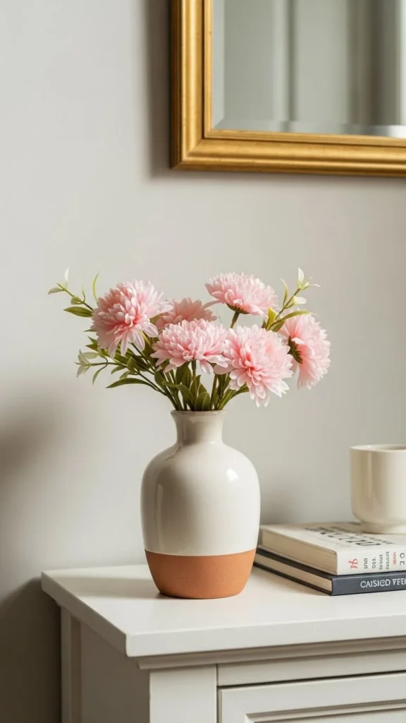 Small Vase With Faux Flowers