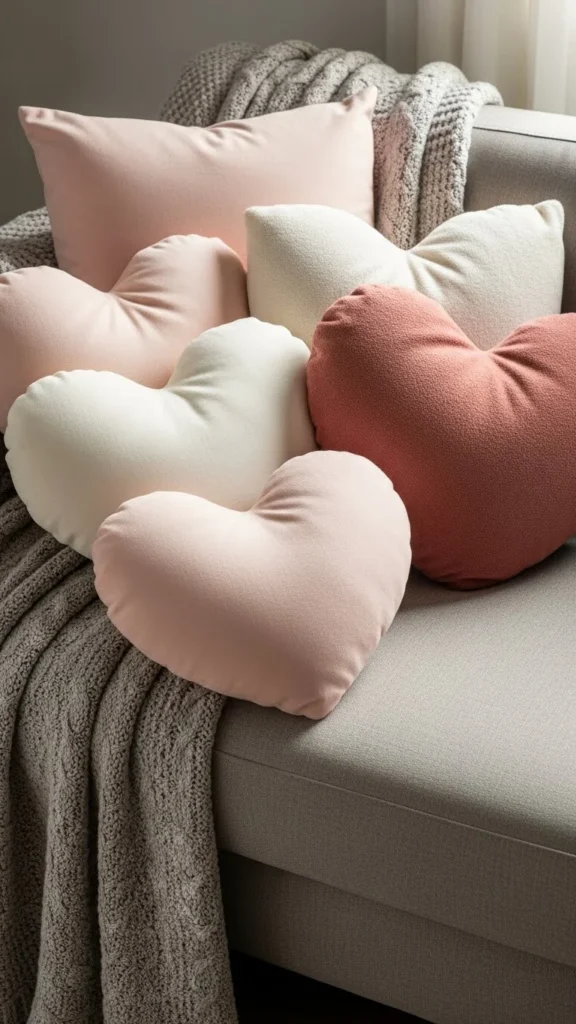 Soft Heart Throw Pillows