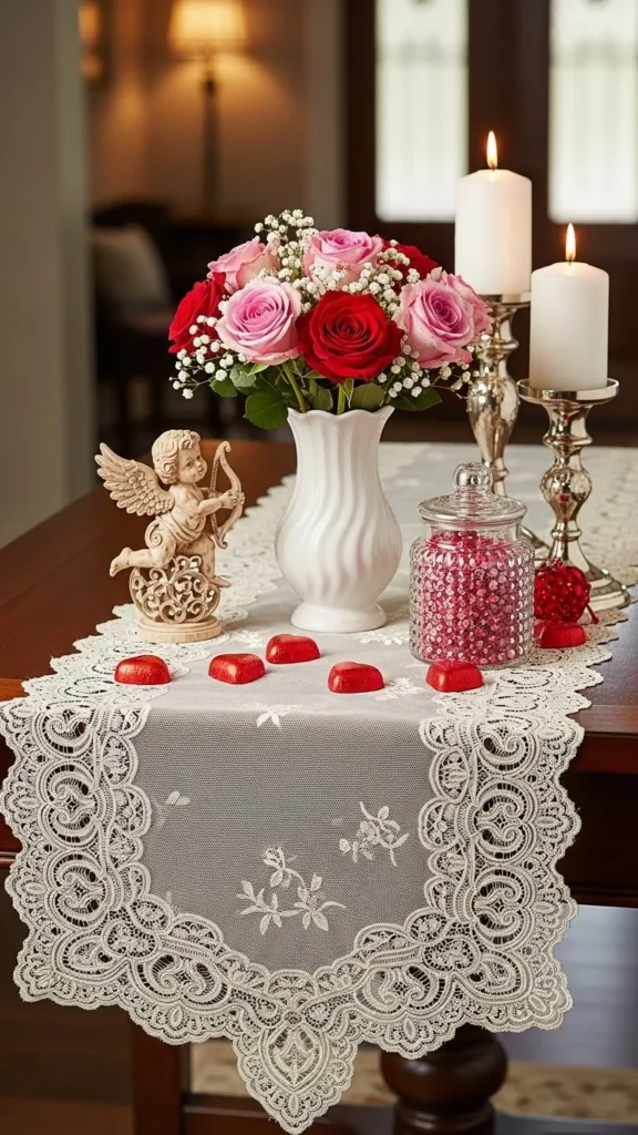 Soft Runner With Lace Detail