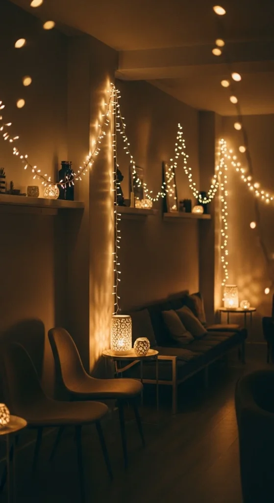Soft String Lights Around the Room