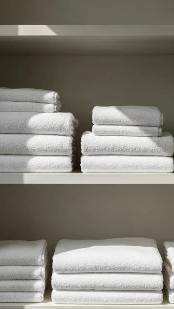 Soft White Layered Towels