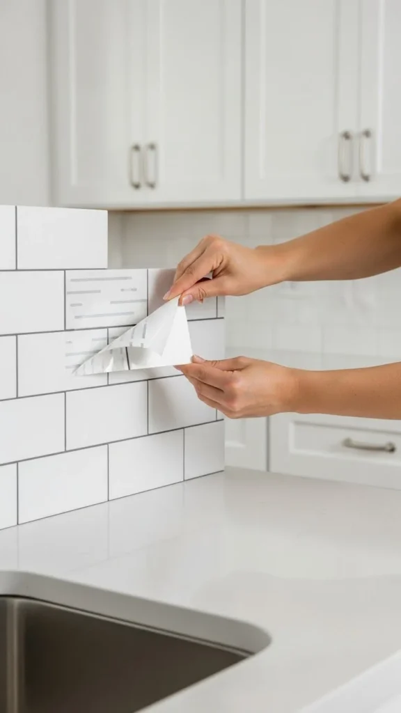 Start with a Peel-and-Stick Backsplash