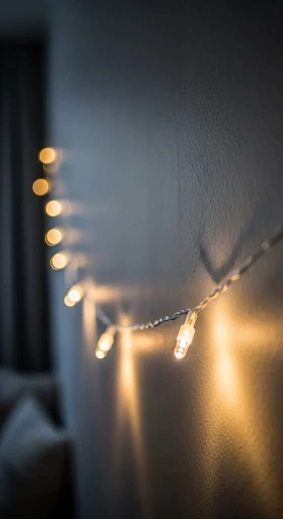 String Lights Across the Wall