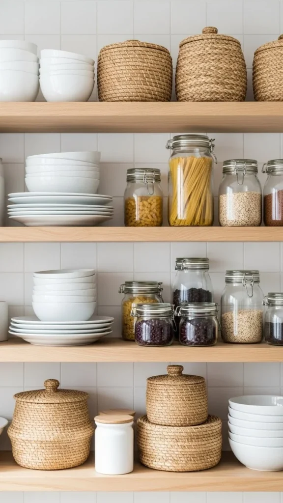 Style Open Shelves with Baskets