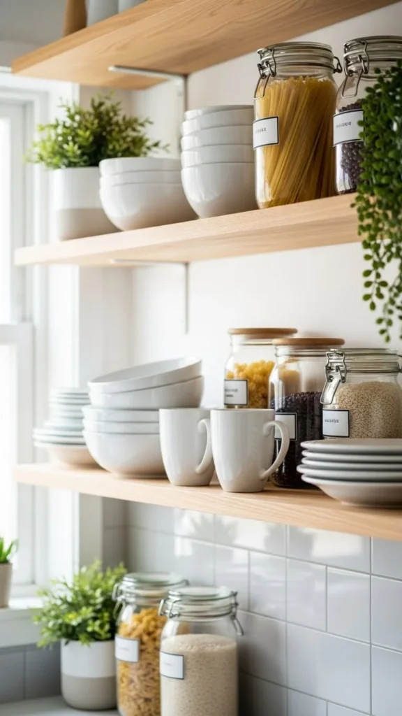 Style Open Shelves with Greenery