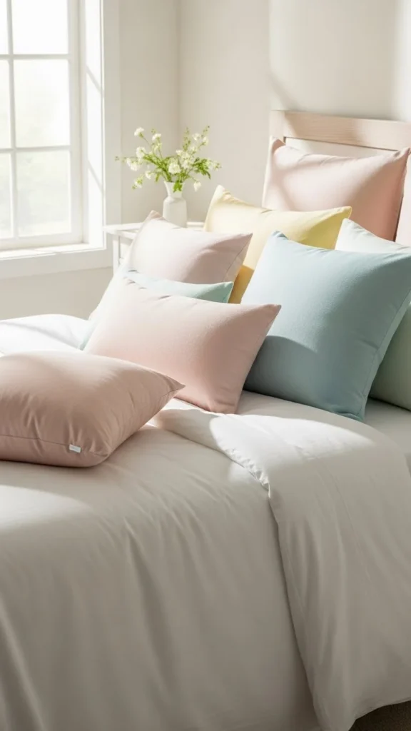 Use Soft Pastel Accent Pillows