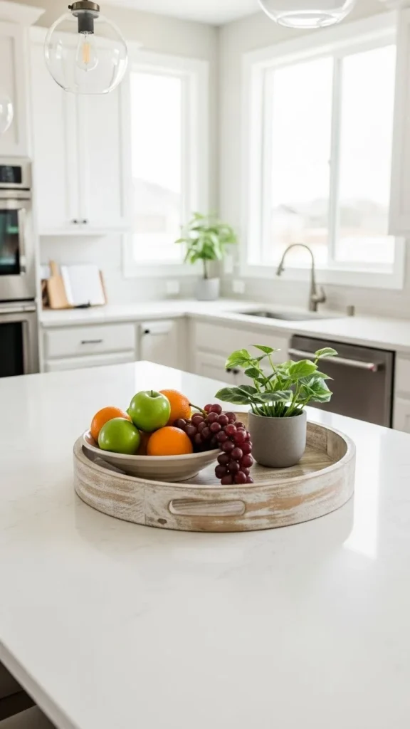 Use Trays to Style a Kitchen Island