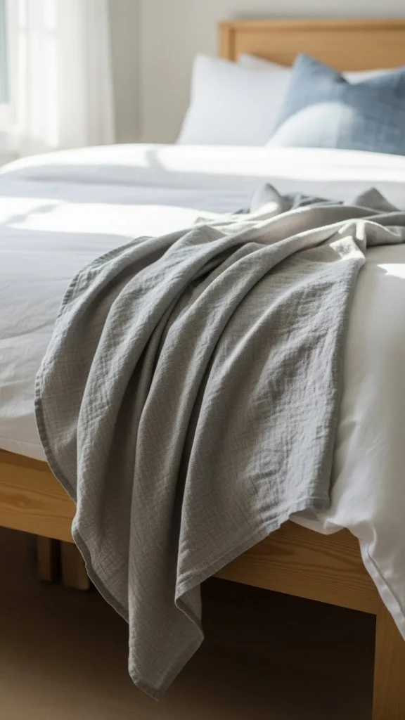 Use a Light Throw at the Foot of the Bed