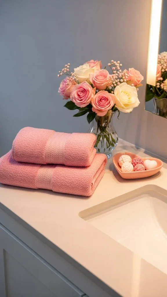 Valentine-Themed Bathroom Accents