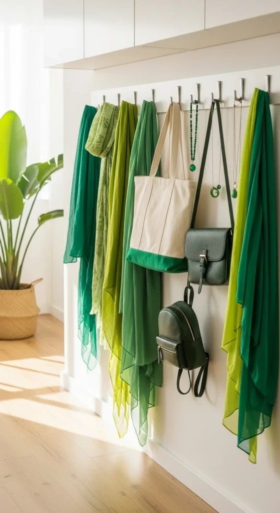 Wall Hooks with Green Accessories