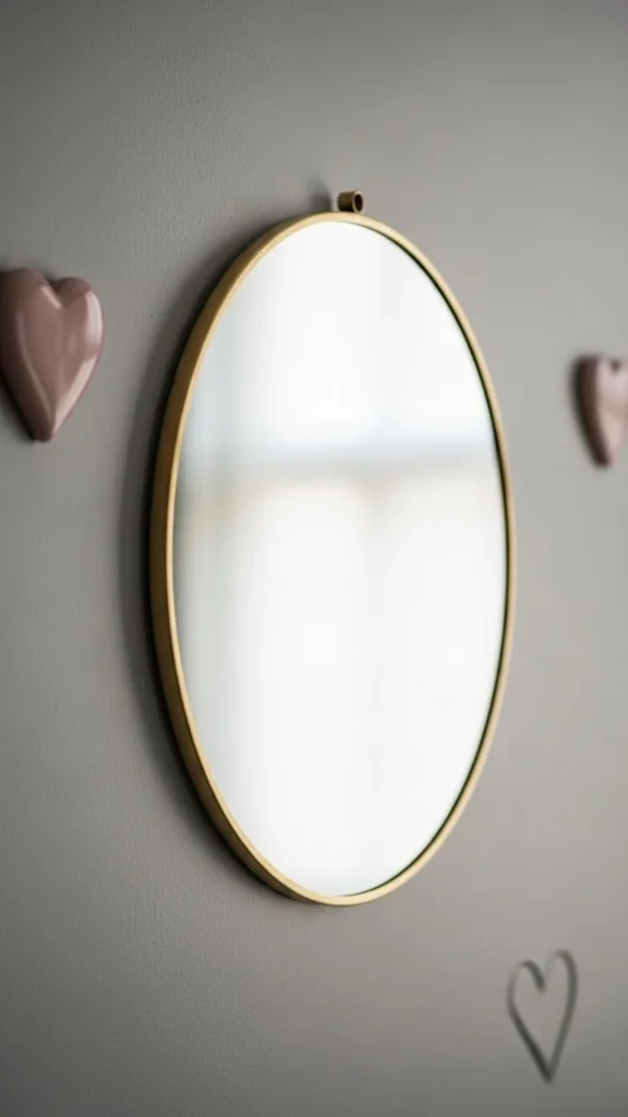 Wall Mirrors Styled with Heart Accents