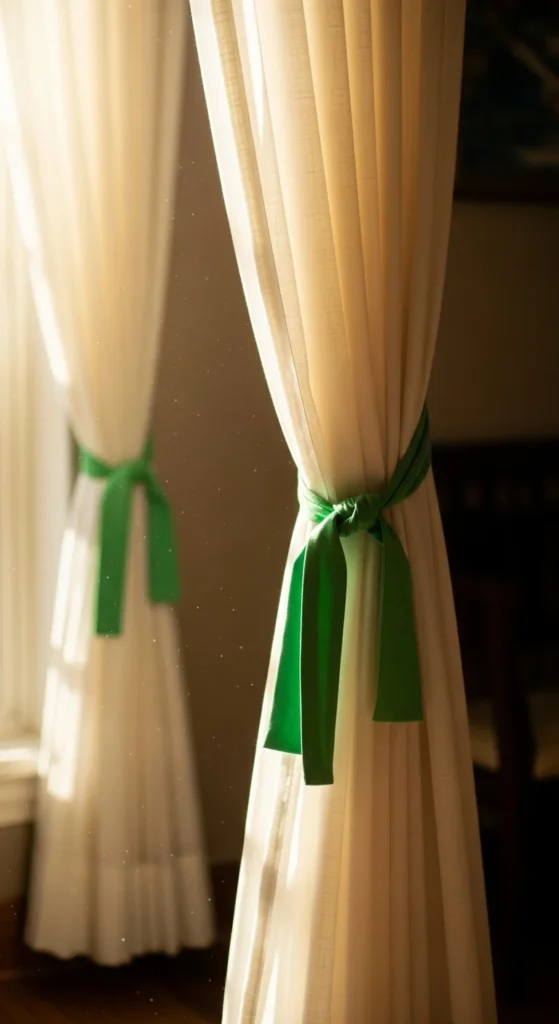 Window Treatments with Green Accents
