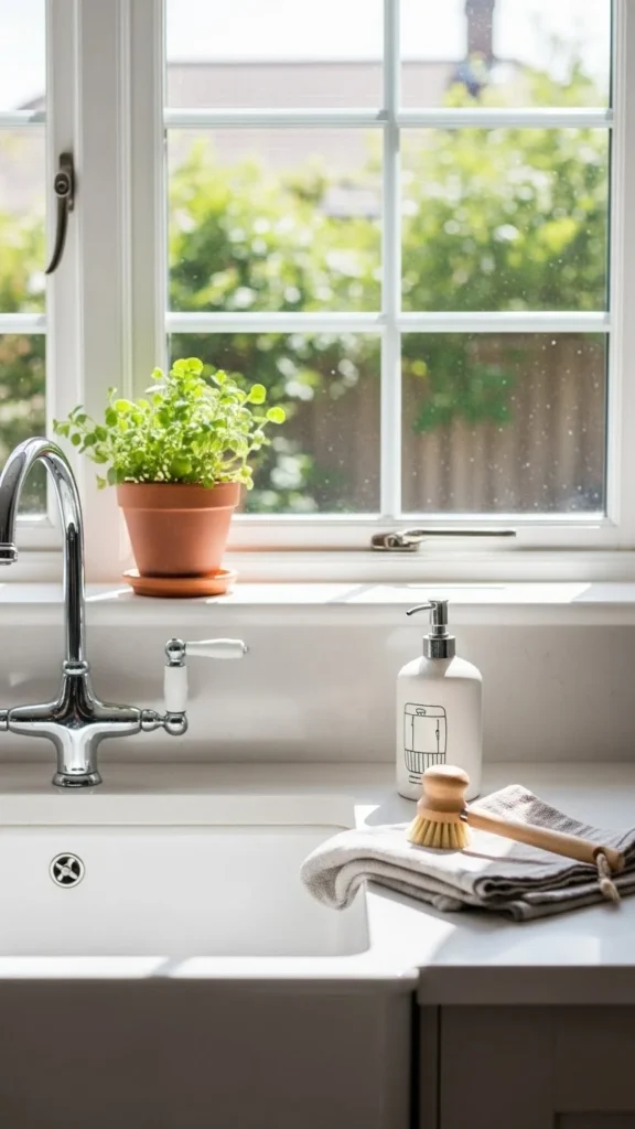 how to decorate kitchen sink area