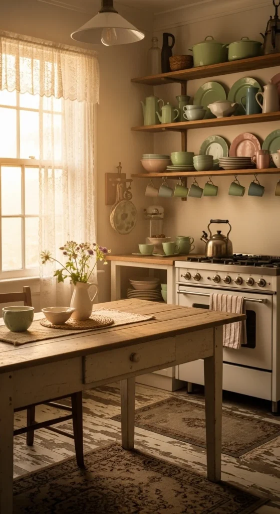 how to decorate kitchen vintage style