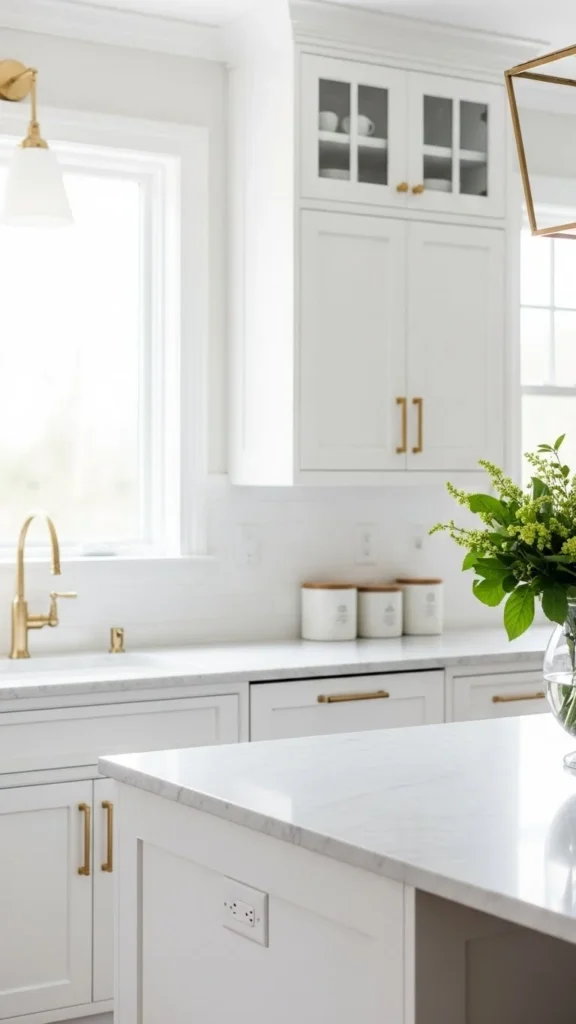 how to decorate kitchen with gold accents