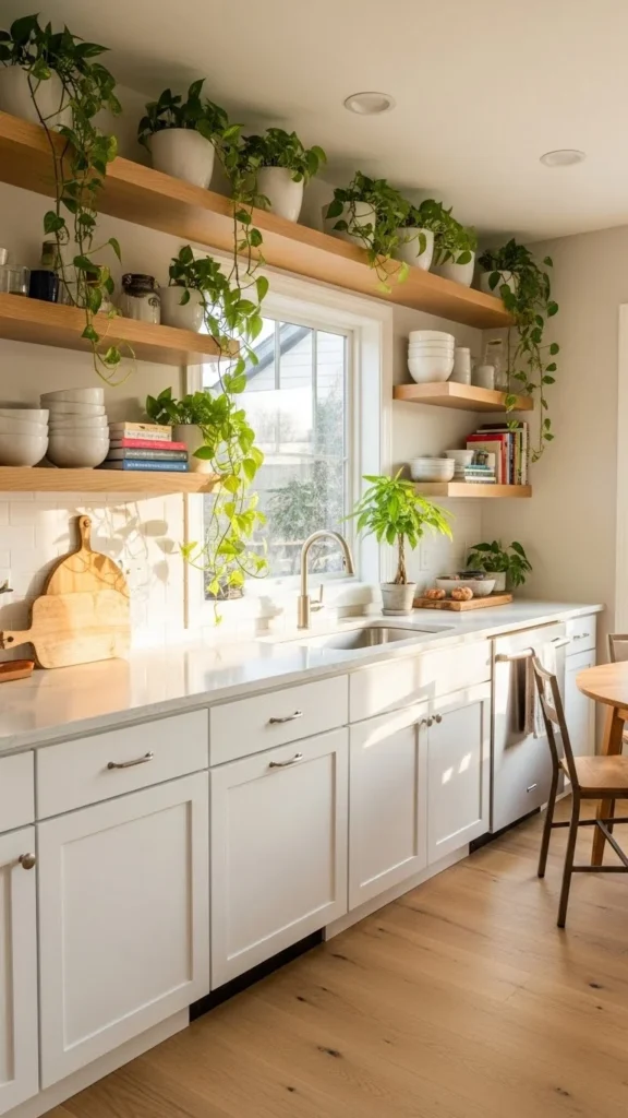 how to decorate kitchen with greenery