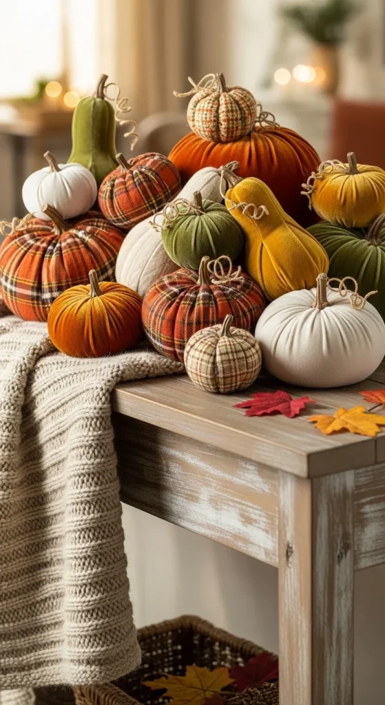 Build a Cozy Fabric Pumpkin Display
