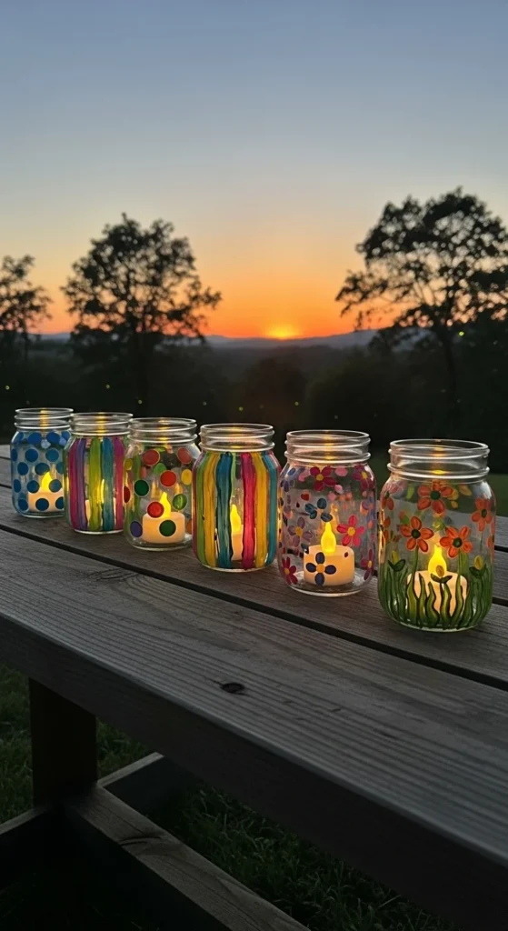 Colorful Mason Jar Lanterns