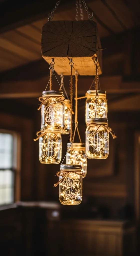Hanging Mason Jar Chandeliers