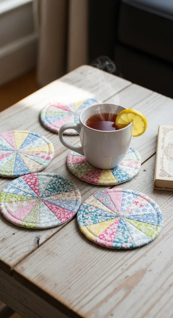 Make Fabric Scrap Coasters