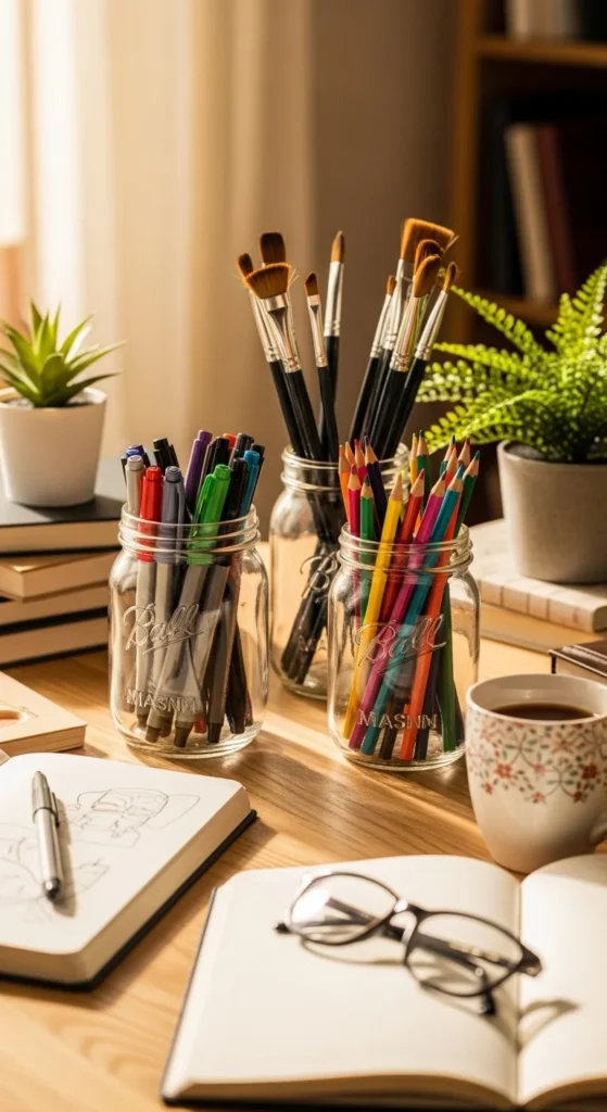 Mason Jar Organizers for Home and Office