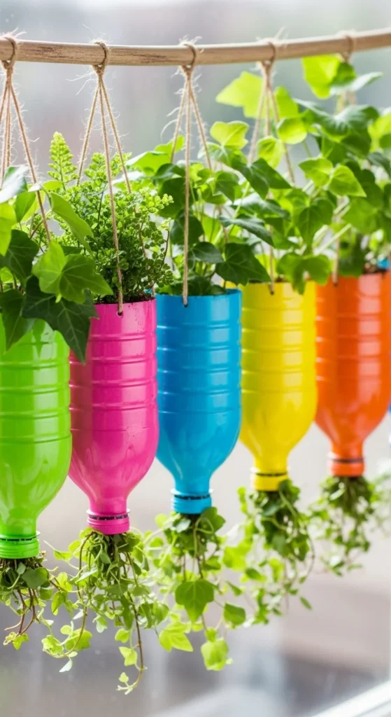 Repurpose Plastic Bottles into Planters