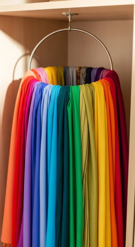 Hang Scarves on a Ring