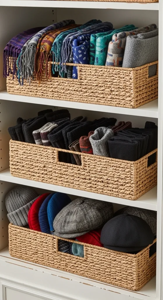 Use Stackable Baskets for Accessories