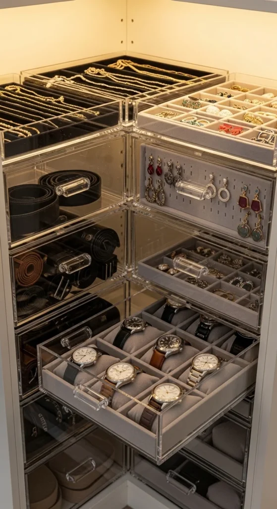 Use Stackable Drawers for Accessories