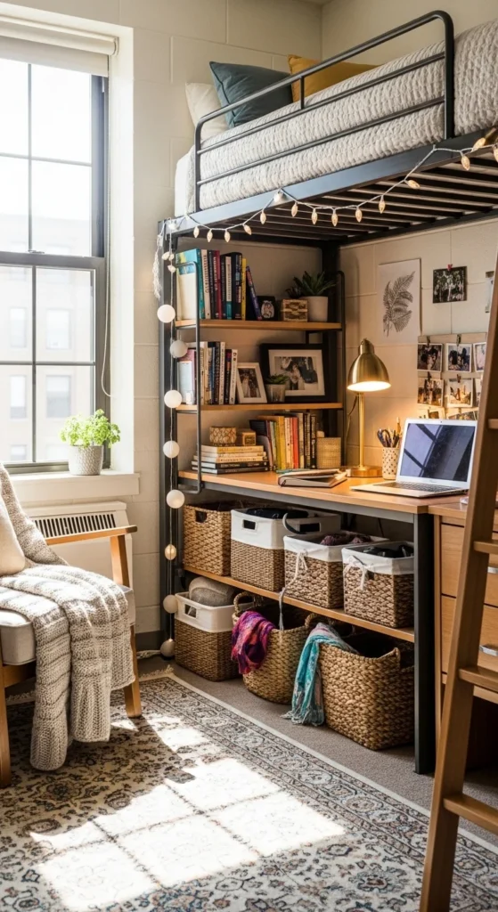 how to maximize space in a dorm room
