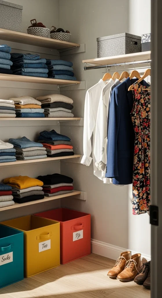 how to organize a closet on a budget