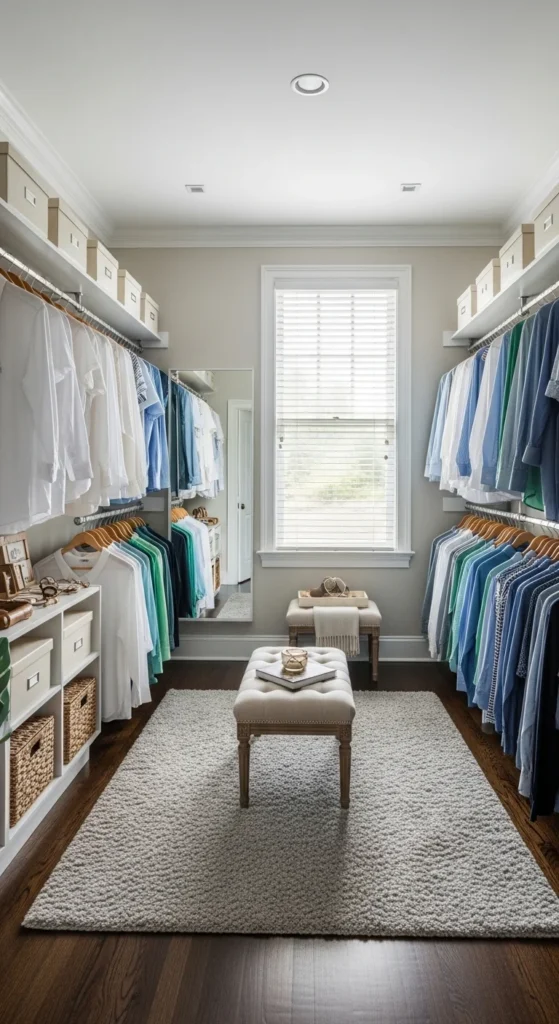 how to organize a walk in closet