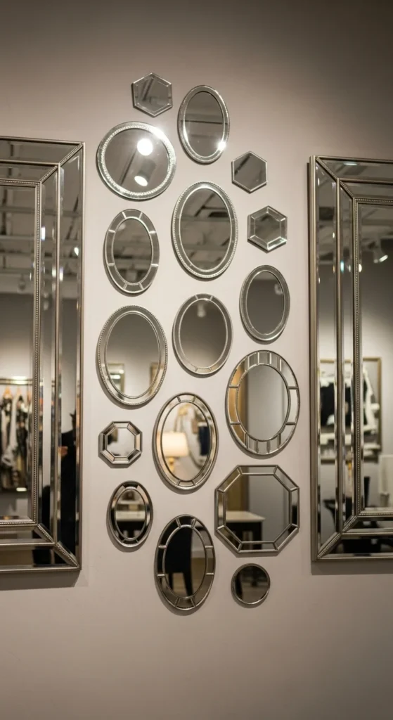 Add Small Accent Mirrors Between Large Pieces