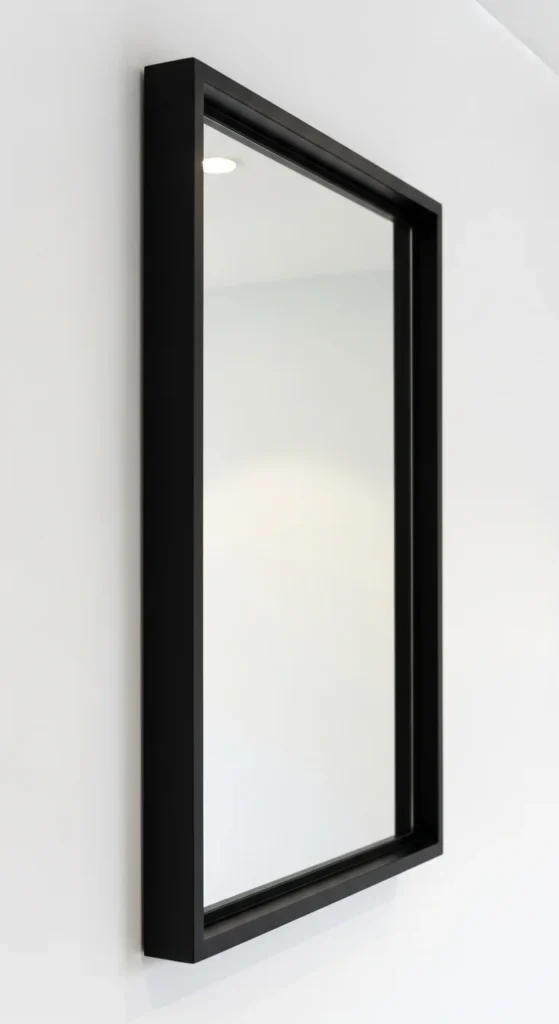 Black Frame Mirror for Contrast