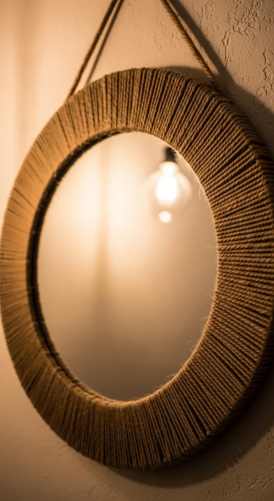 Circular Mirrors with Twine Borders