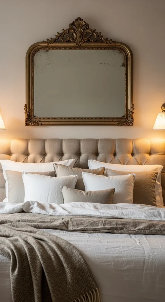 Decorative Mirror Above Bed