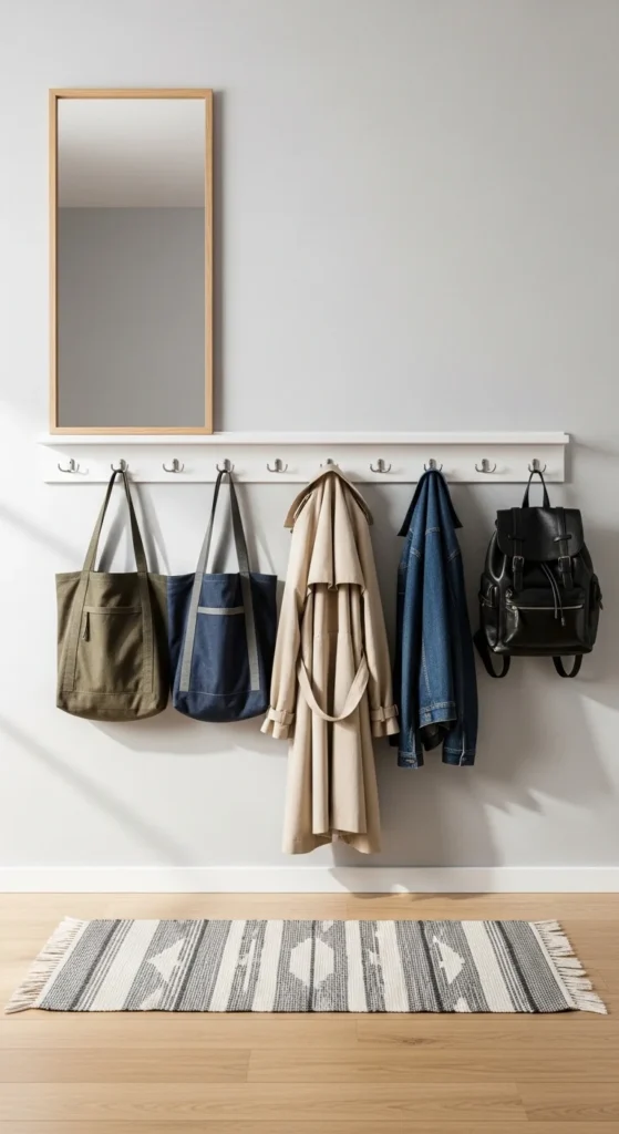  Entryway Mirror with Hooks