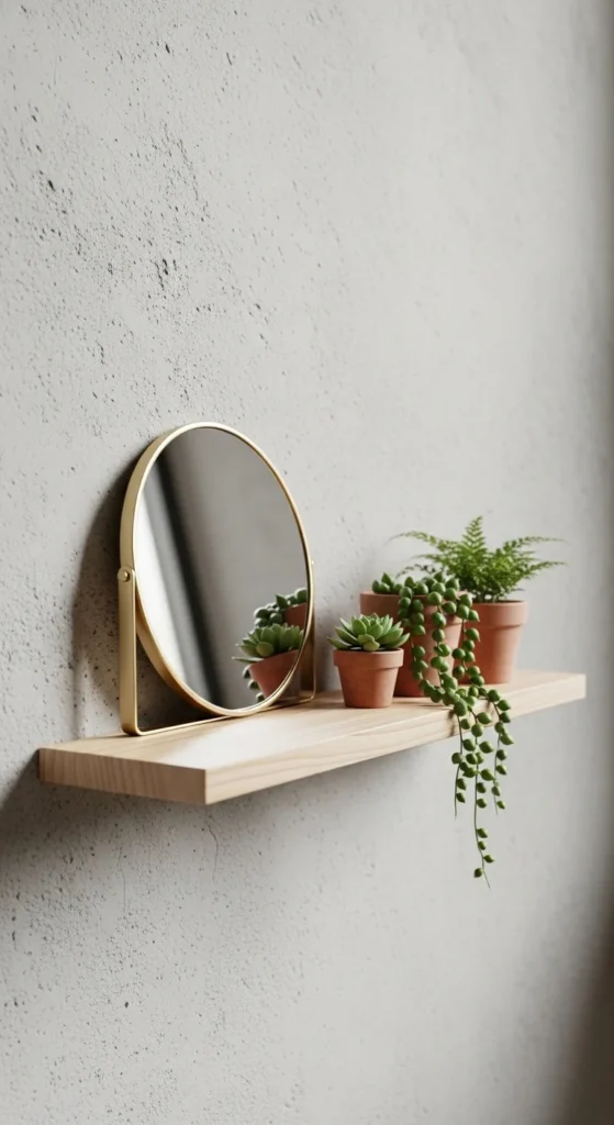 Floating Shelf Mirror Combo