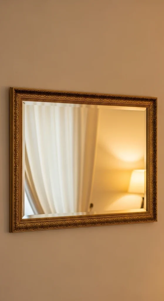Gold-Framed Mirror for a Classic Touch