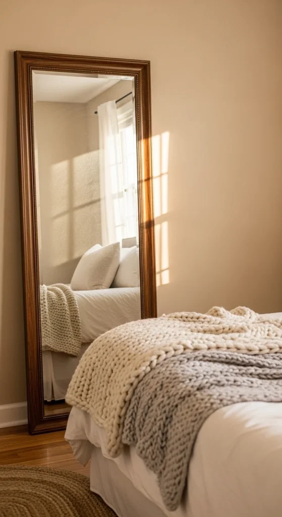 Leaning Mirror in the Bedroom